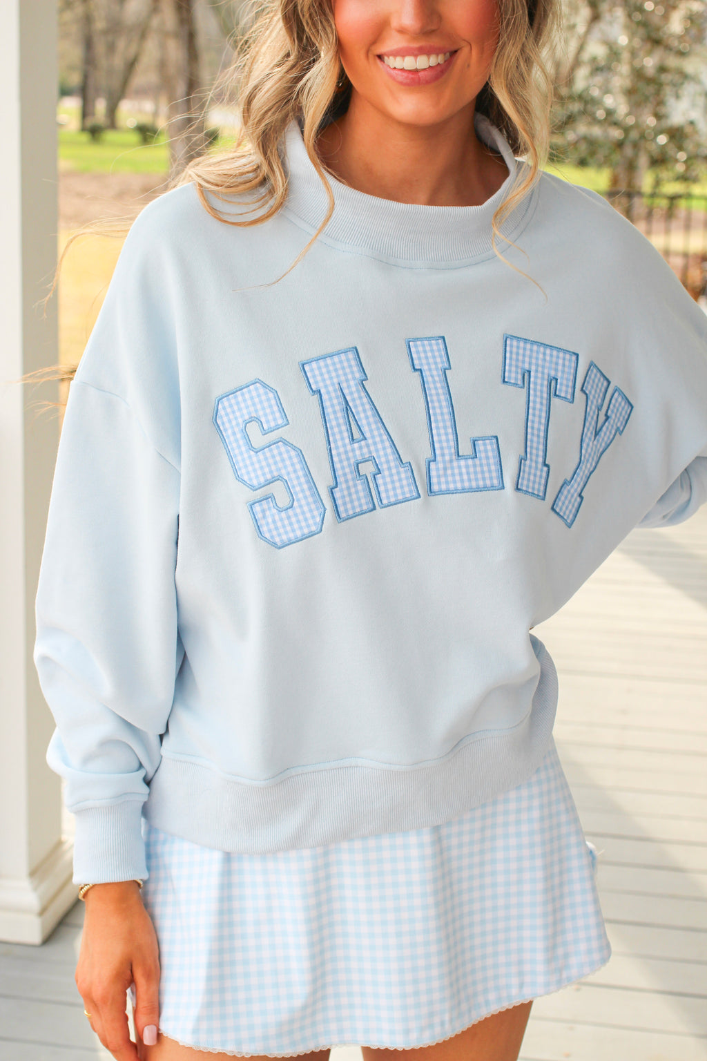 Salty Mock Neck - Blue