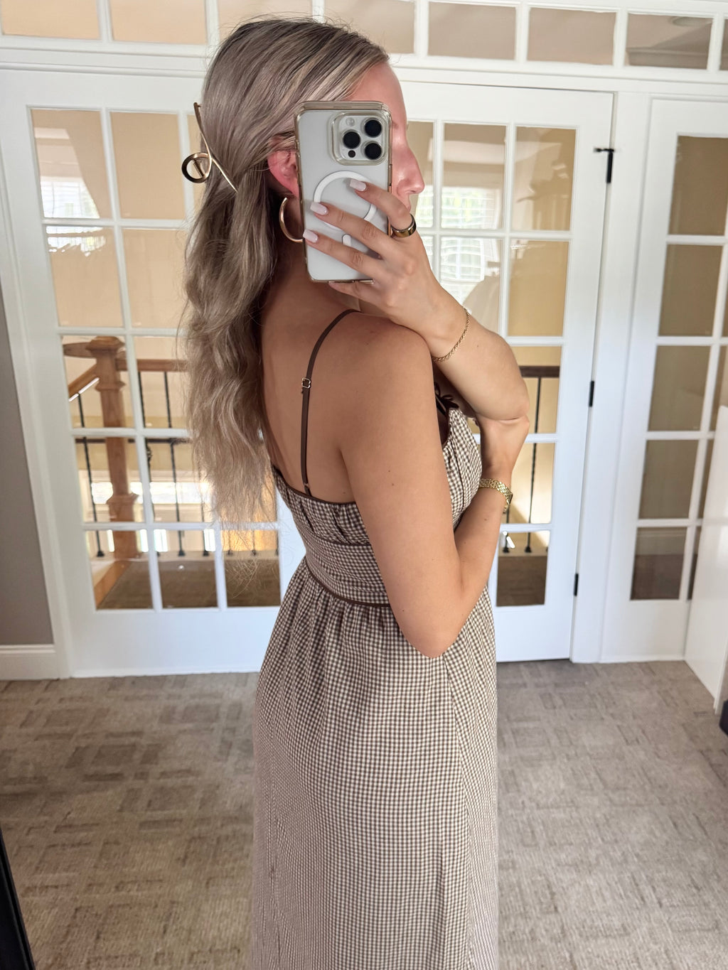Hazelnut Gingham Dress