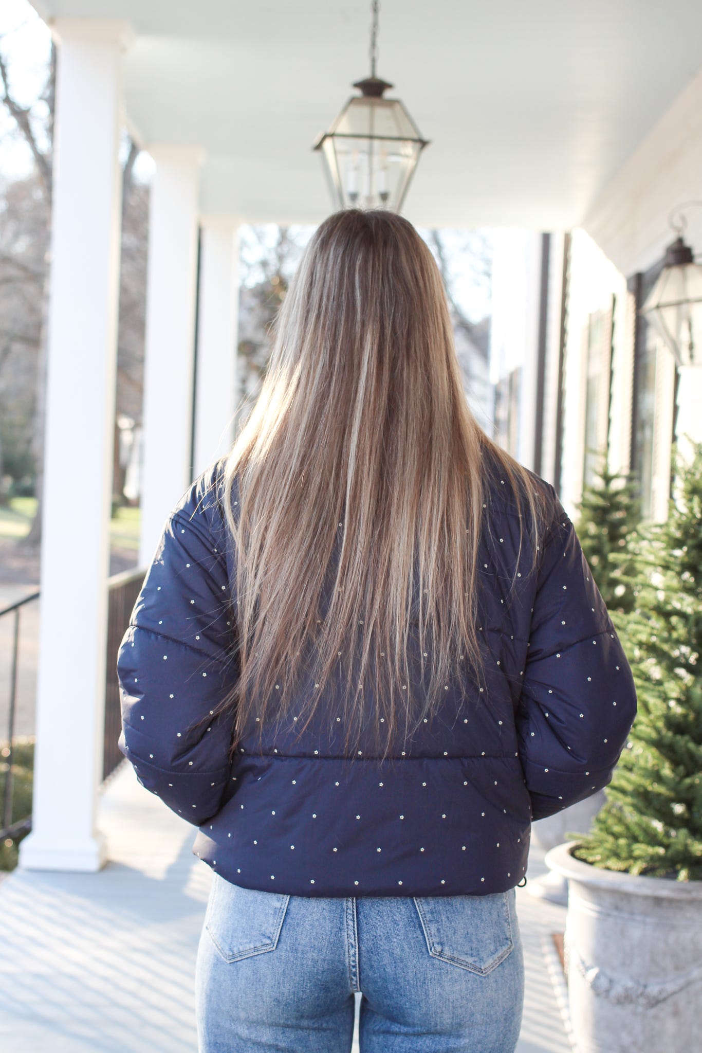 Polka Floral Puffer