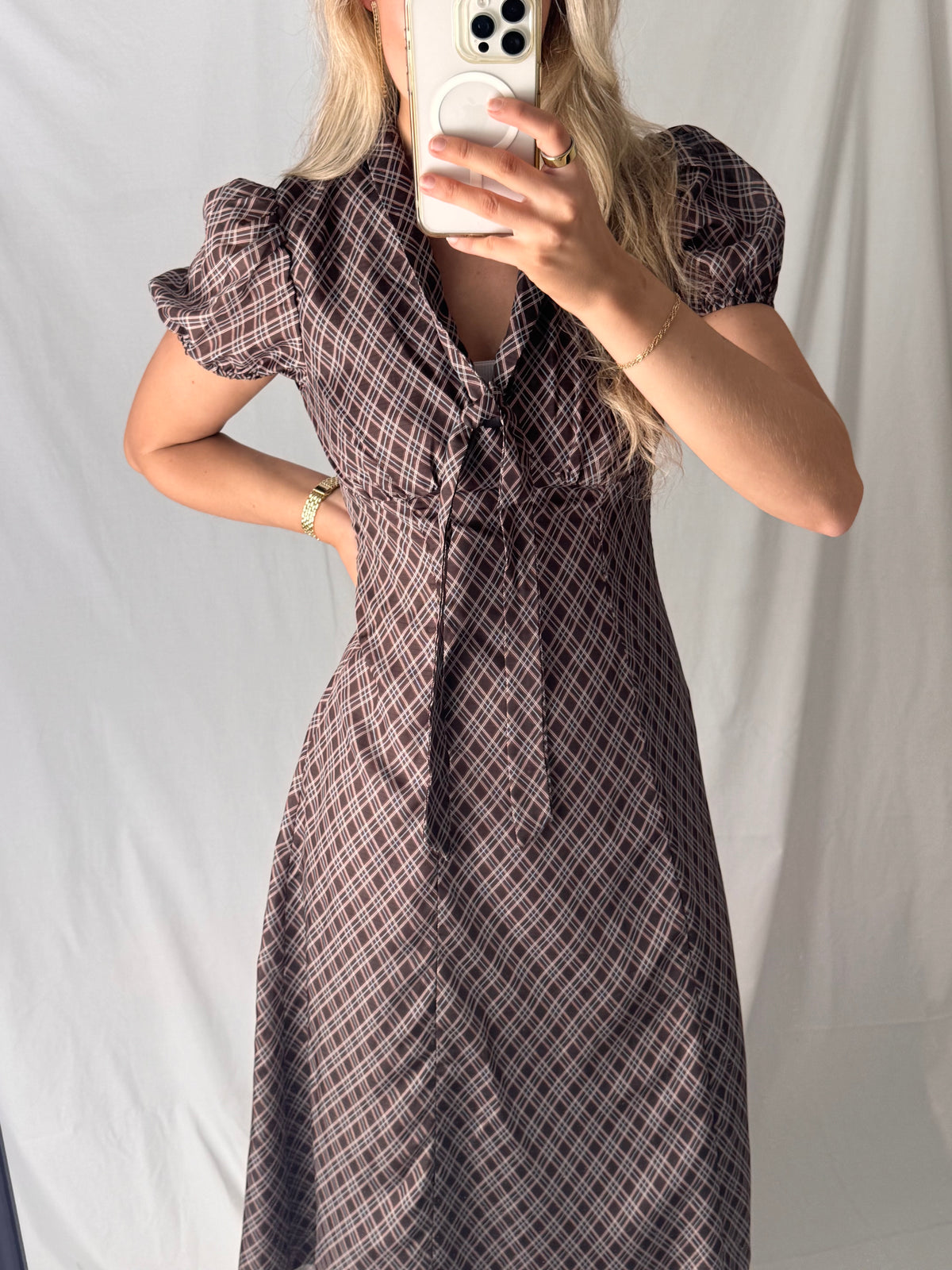Harvest Plaid Midi Dress
