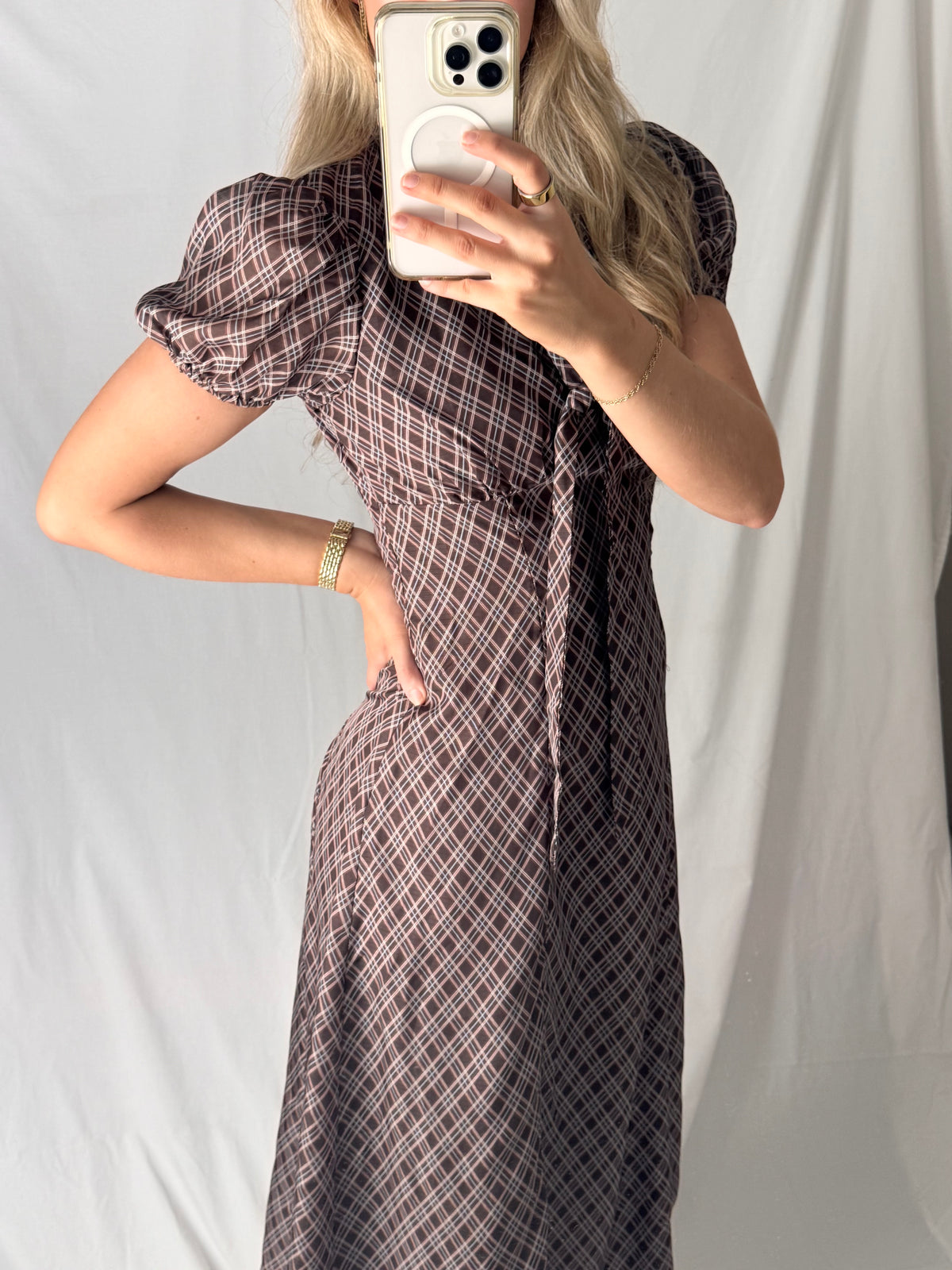Harvest Plaid Midi Dress