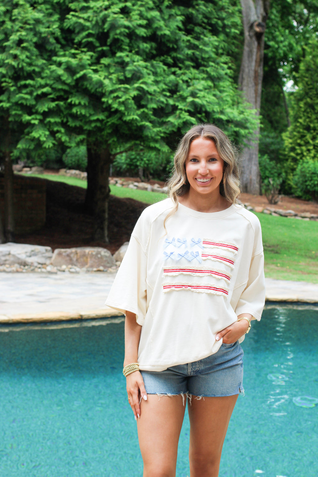 Stars & Bows Oversized Tee