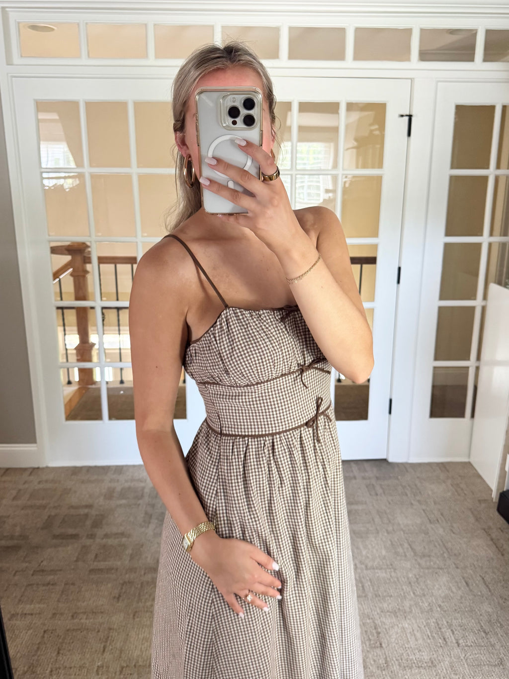 Hazelnut Gingham Dress