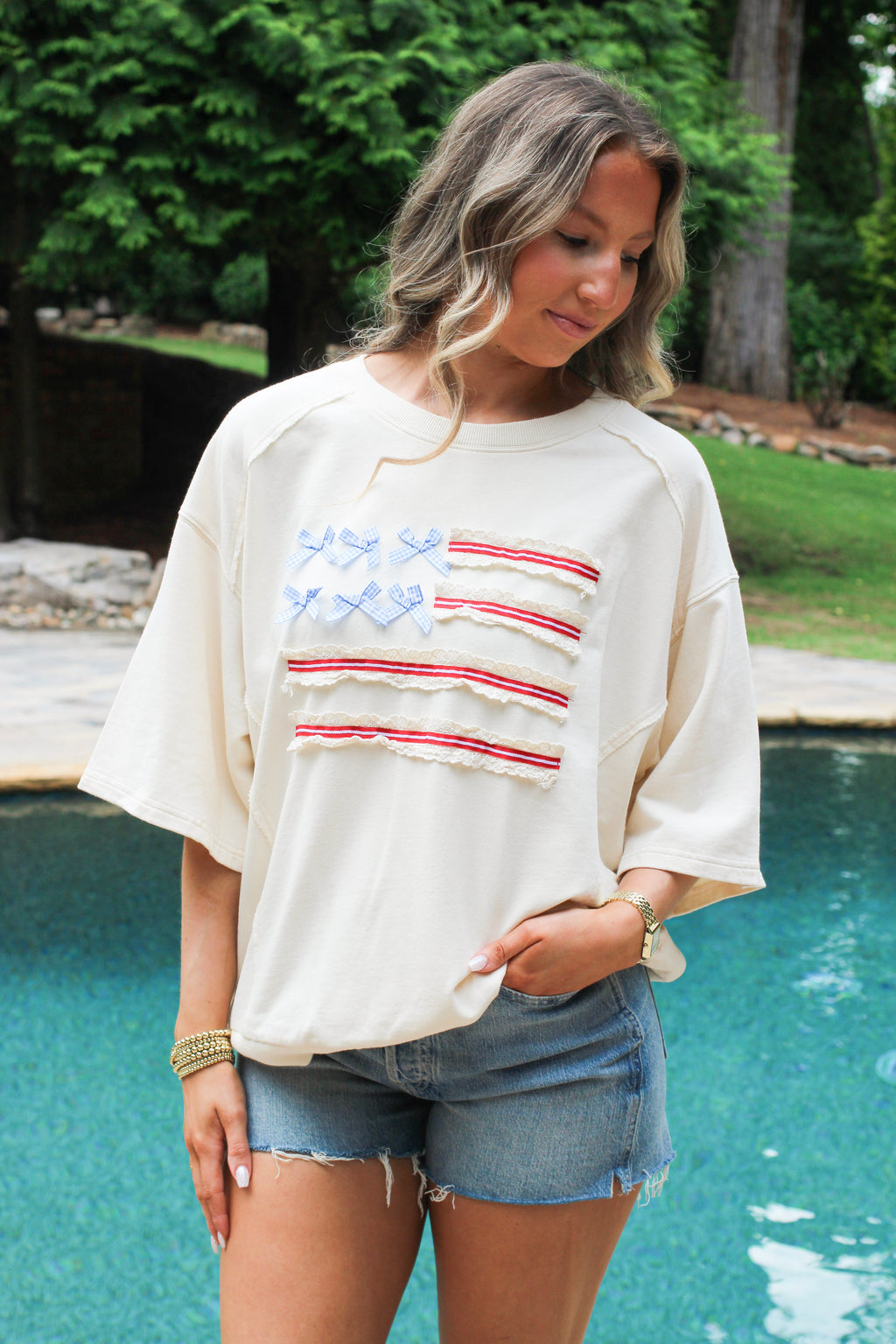 Stars & Bows Oversized Tee