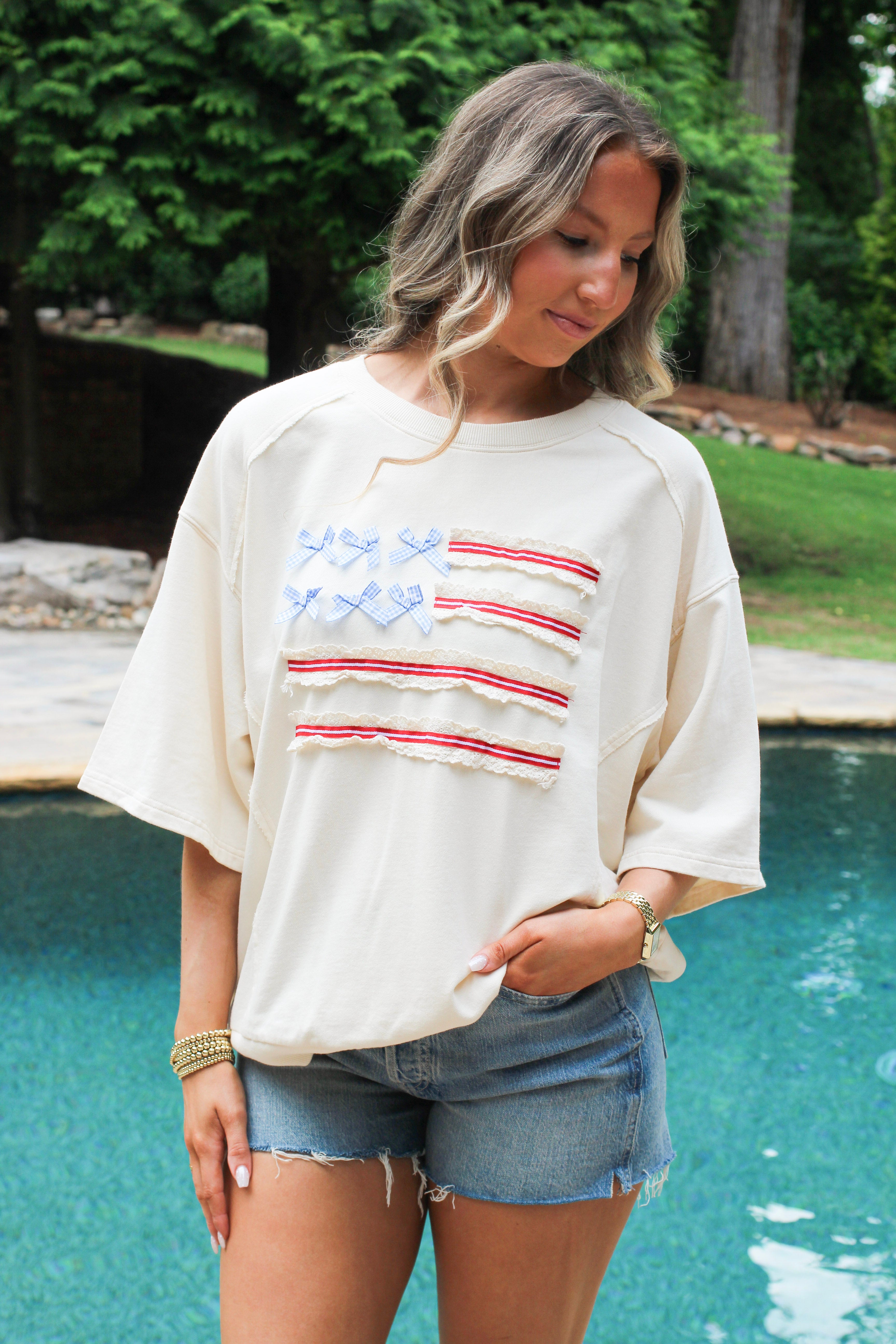 Stars & Bows Oversized Tee