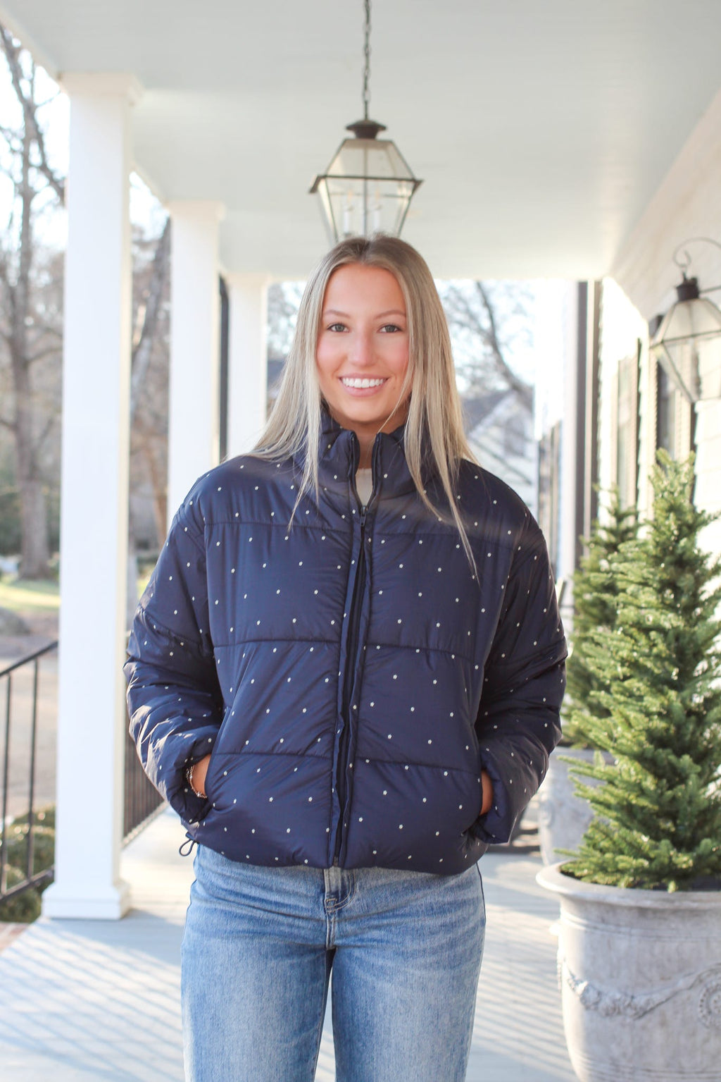 Polka Floral Puffer