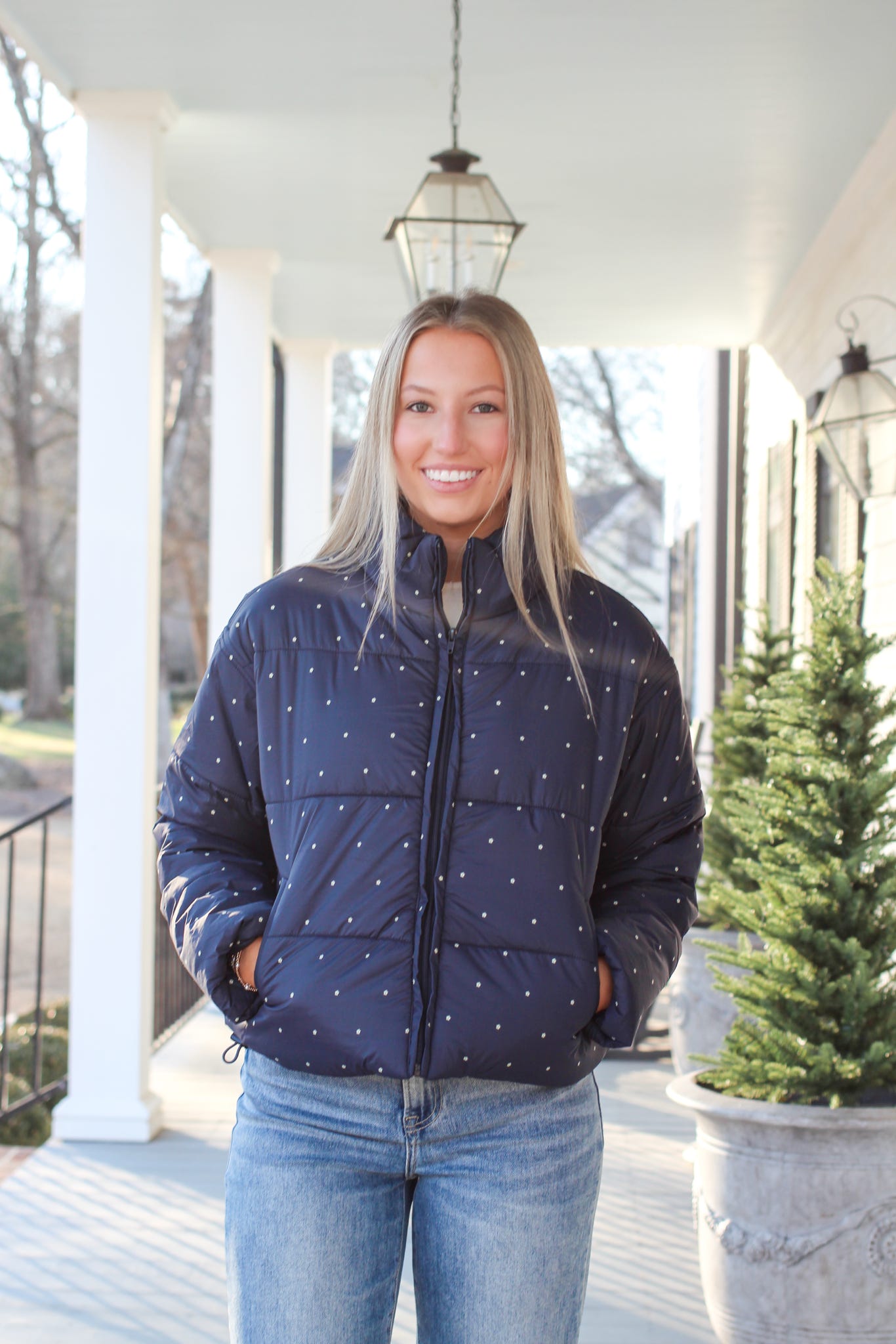Polka Floral Puffer
