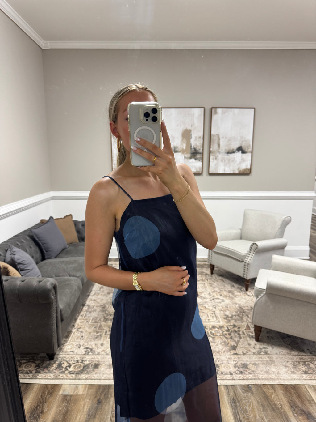 Navy Whisper Dress