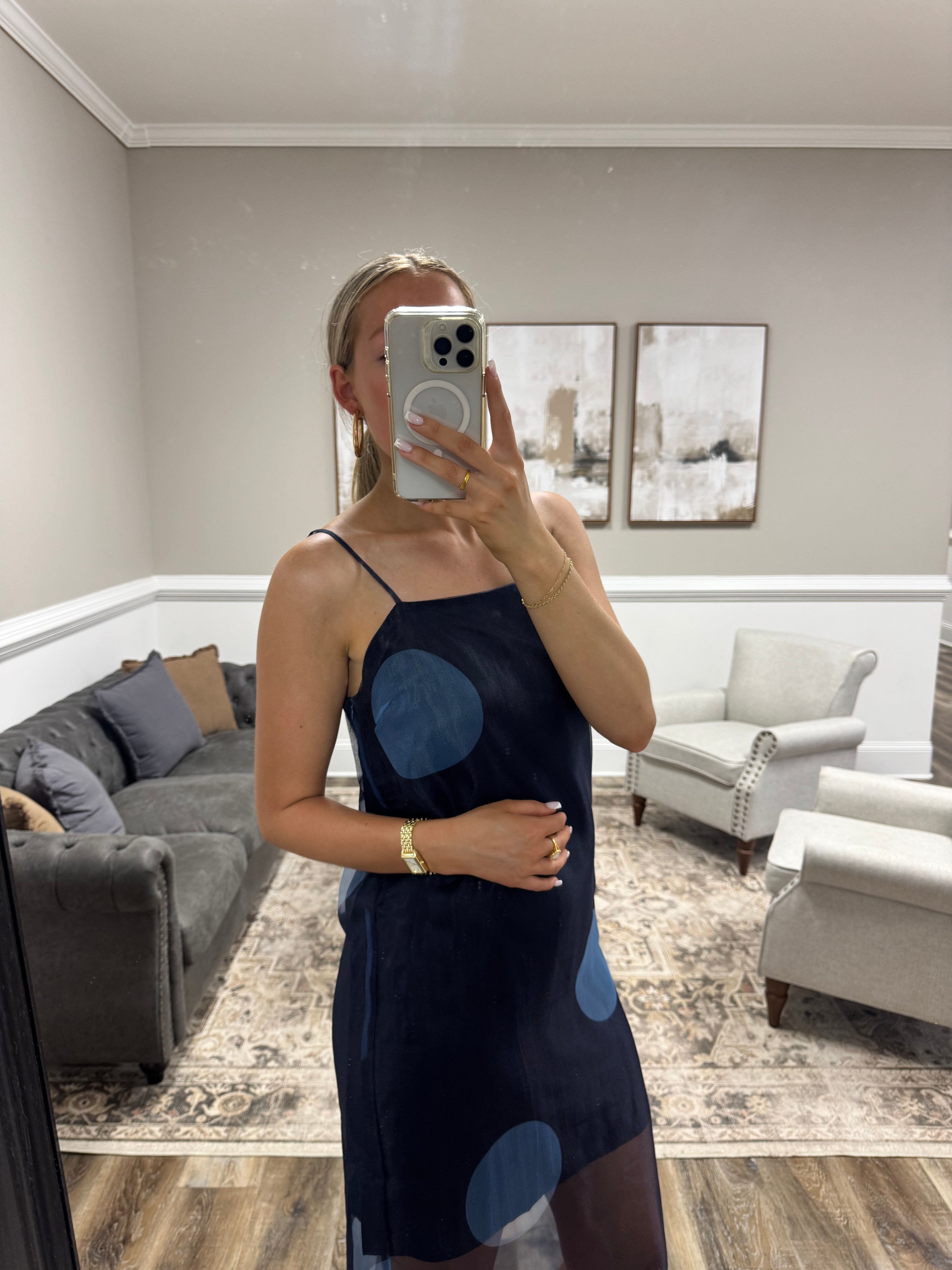 Navy Whisper Dress