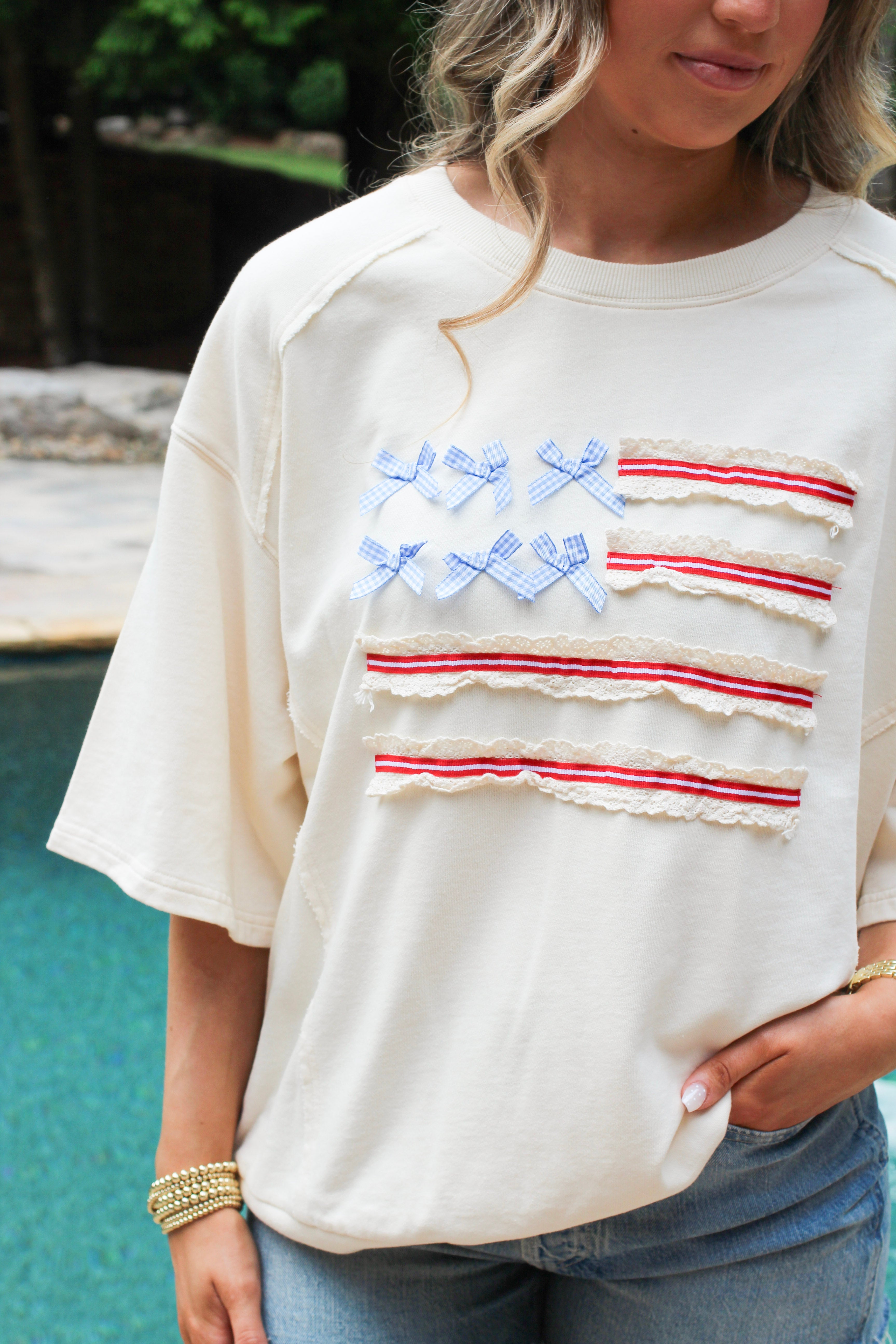 Stars & Bows Oversized Tee