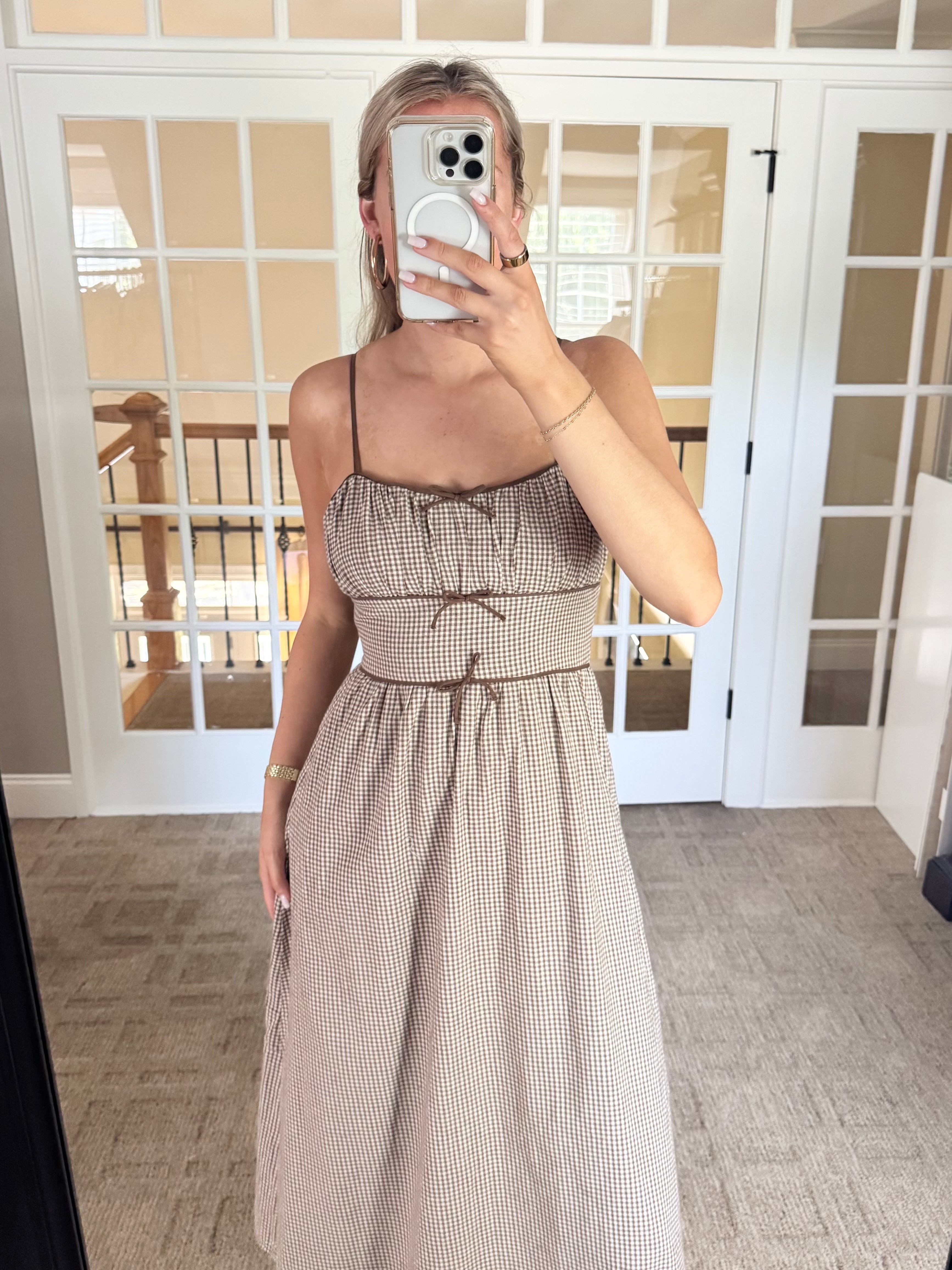 Hazelnut Gingham Dress
